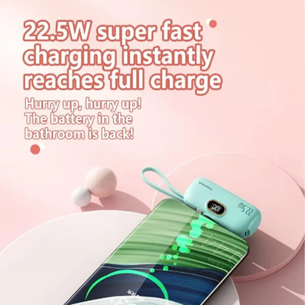 5000mAh Mini Power Bank 22.5W Fast Charging Portable Charger