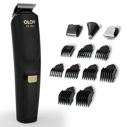 OLOV Beard/Hair Shaver for Men - All-in-One Mens Grooming Kit with Trimmer for Beard, Nose, face, Cordless Hair Clippers Electric Razor, Black Comfort