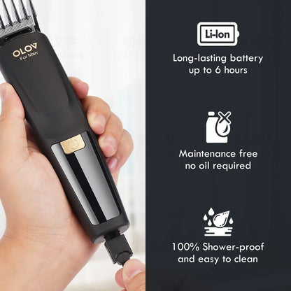 OLOV Beard/Hair Shaver for Men - All-in-One Mens Grooming Kit with Trimmer for Beard, Nose, face, Cordless Hair Clippers Electric Razor, Black Comfort