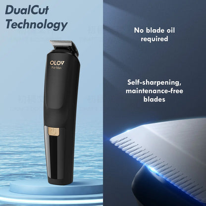OLOV Beard/Hair Shaver for Men - All-in-One Mens Grooming Kit with Trimmer for Beard, Nose, face, Cordless Hair Clippers Electric Razor, Black Comfort