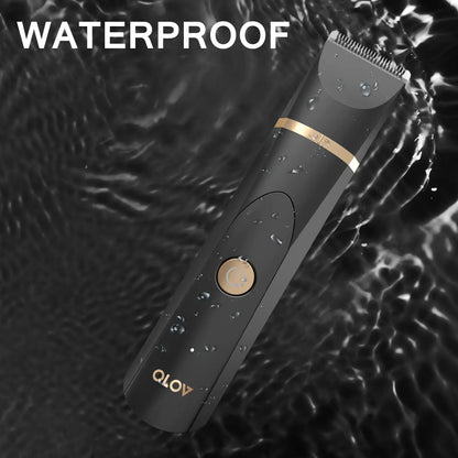 Men's Body Hair Trimmer with Ceramic Blade, Waterproof Rechargeable Groomer