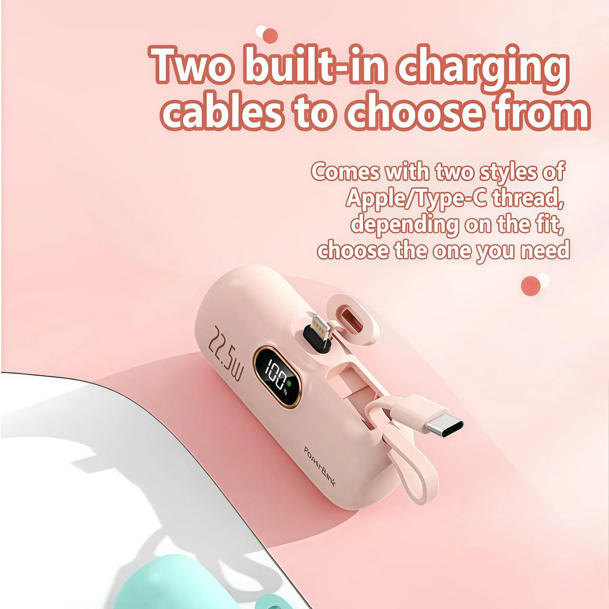 5000mAh Mini Power Bank 22.5W Fast Charging Portable Charger