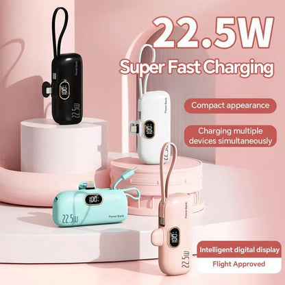 5000mAh Mini Power Bank 22.5W Fast Charging Portable Charger